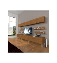 Decoraktiv Eko 8y Slm Krom Ayaklı Tv Ünitesi Tv Sehpası (Ceviz)