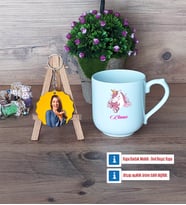 Unicorn Kupa Bardak Beyaz ve Fotoğraflı Ahşap Anahtarlık Hediye (Model 5)