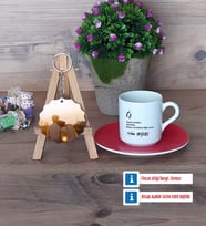 Eşe Hediye Türk Kahvesi Fincanı Ahşap Altlıklı ve Fotoğraflı Ahşap Anahtarlık Hediye (Model 3)
