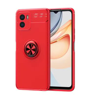 Vivo Y15S Kılıf Zore Ravel Yüzüklü Silikon Kılıf (Kırmızı)