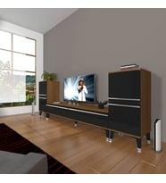 Decoraktiv Eko ON2 Mdf Std Silver Tv Ünitesi Tv Sehpası (Siyah - Ceviz)