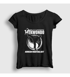 Presmono Kadın Beyaz Kick Taekwondo Ufc Mma Tekvando T-Shirt 497978tt (Siyah)