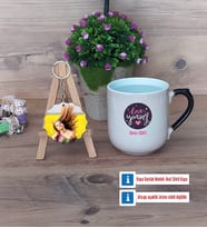 Love Yourself Kupa Bardak Beyaz ve Fotoğraflı Ahşap Anahtarlık Hediye (Model 10)