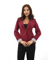 Kadın Tek Düğme Detaylı Blazer Ceket 5522 (Bordo)