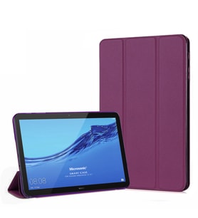 Huawei Mediapad T3 10 Kılıf Slim Translucent Back Smart Cover (Mor)