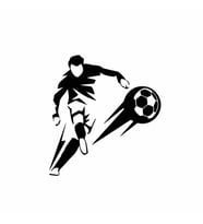 Futbol Oynayan Adam Araba Sticker siyah 20x20 CM (Siyah)