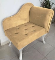Yeni Model Ters Kol Tekli Köşe Koltuğu Josefin Bench Beyaz Ayak (Vizon)