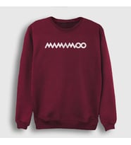 Presmono Unisex Beyaz Logo K-Pop Mamamoo Sweatshirt 273729tt (Bordo)