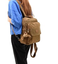 Body Bag Göğüs Çantası Sırt Çantası Çok Cepli Hafif Klinkır Kumaş Bady Bag Çok Cepli  30*22 Cm (Taba)