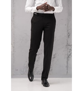 Ecer Regular Fit Düz Kalın Kışlık Gabardin Yan Cepli Pantolon (Siyah)