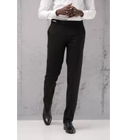Ecer Regular Fit Düz Kalın Kışlık Gabardin Yan Cepli Pantolon (Siyah)