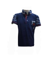 Petitox Çocuk Erkek Polo Yaka Baskılı T-shirt 3023 - Kırmızı - 7 YAŞ (Lacivert)