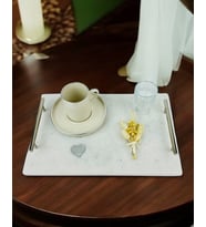 Gentle Damat Kahve Fincan Tepsisi (Siyah)