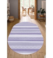 Dijital Baskılı Kaymaz Taban Yıkanabilir Oval Salon Halısı Mutfak Halısı Yolluk NDO-HT-1002 (Mor)