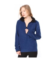 Ghassy Co. Kadın Yarım Fermuarlı Spor Polar Sweatshirt 9 Renk (İndigo)
