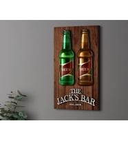 BK Gift Kişiye Özel Kabartma Tasarımlı Ahşap Bar Tabelası 46cm, Home Bar Tabela, Rustik Ev Dekorasyonu, Duvar Dekoru (Model 2)