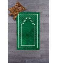 EVDEYA Dijital Baskılı Yıkanabilir Sade Desen Namazlık Seccade 70x130 cm, SECCADE-11-GRİ, (Yeşil)