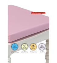 4'lı Sandalye Minderi Su İtici Kumaş 40x40 cm Sünger Sandalye Minderi Bağcıklı (Pembe)