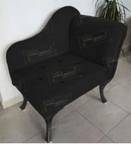 Yeni Model Ters Kol Tekli Köşe Koltuğu Josefin Bench Siyah Ayak (Siyah)