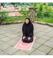 BAHA Portatif Cep Seccade,Seyahat Namazlığı, Katlanabilir Seccade (Pembe)