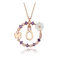 Manolya Çiçeği Düşler Işıltısı 14K Rose Gold Kadın Kolye (504)