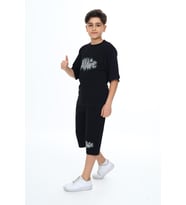 Erkek Çocuk Kaprili Alt-Üst Takım Lx7111 ANGELOS GIRLS (Siyah)
