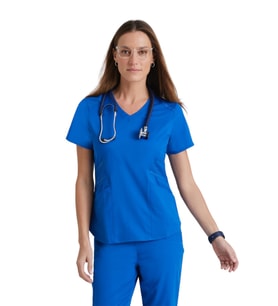 Barco Grey's Anatomy Moto GIT033 - GIP507  Medikal Giyim Doktor Scrubs Cerrahi Takım Likralı Hastane Üniforması (Mavi)