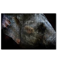 Cakapuzzle Karanlık Arkaplan Fil Yakın Çekim  Puzzle Yapboz MDF (Ahşap) (500 Parça)