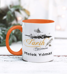 Tarih Öğretmeni Tasarımlı Kişiye Özel Kupa Bardak (Turuncu)