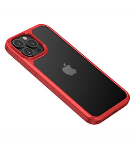 Apple iPhone 13 Pro Kılıf Zore Roll Kenarları Renkli Şeffaf Kılıf (Kırmızı)