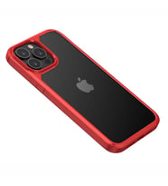 Apple iPhone 13 Pro Kılıf Zore Roll Kenarları Renkli Şeffaf Kılıf (Kırmızı)