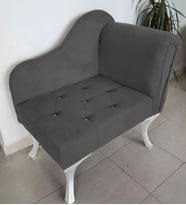 Yeni Model Ters Kol Tekli Köşe Koltuğu Josefin Bench Beyaz Ayak (Antrasit)