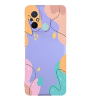 PrintiFy Xiaomi Redmi 12c Uyumlu Lansman Kılıf Karışık Renkler Tasarımlı İçi Kadife Kapak (Lila)