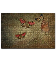 Cakapuzzle Mektup Satırları ve Kelebekler  Puzzle Yapboz MDF (Ahşap) (500 Parça)