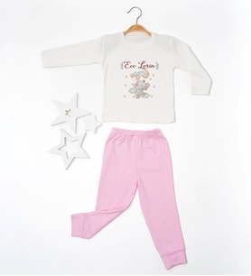 Pia Baby GL2001 İsme Özel Çocuk Pijama Takımı 1-8 Yaş (Pembe)