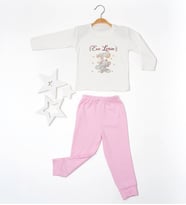 Pia Baby GL2001 İsme Özel Çocuk Pijama Takımı 1-8 Yaş (Pembe)