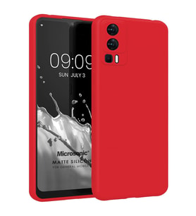 Microsonic Matte Silicone General Mobile GM 23 Kılıf Siyah (Kırmızı)