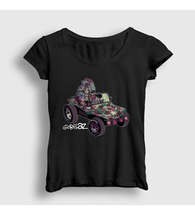 Presmono Kadın Beyaz Geep Gorillaz T-Shirt 402568tt (Siyah)