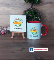 Öğretmenler Günü Hediyesi Dekoratif Taş, Kupa Bardak Kırmızı Hediye (Model 1)