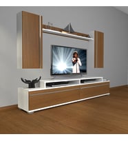 Decoraktiv Ekoflex 7 Mdf Tv Ünitesi Tv Sehpası (Beyaz - Ceviz)