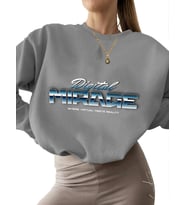 Bej kalın Dijital serap Baskılı Sweatshirt Sweatshirt erkek bisiklet yaka kadın 3 iplik şardonlu (Gri)