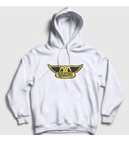 Presmono Unisex Gri Yellow Aerosmith Kapüşonlu Sweatshirt 7411tt (Beyaz)