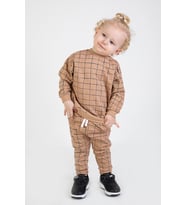 Erkek Bebek&Çocuk İki İplik Kumaş Orta Kalınlıkta Örme Basic Alt Üst Eşofman Takımı (Koyu Kahverengi )