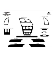 Meriç® Peugeot 306 Ön Torpido Kaplama Maun 13 Parça 1993-1997 (Piano Black)