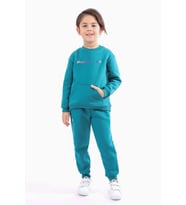 Toontoy Unisex Çocuk Baskılı Sweatshirt (Petrol)