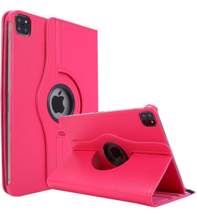 Apple iPad Pro 11 2. Nesil Kılıf 360 Dönebilen Standlı Case A2228 A2068 A2230 A2 (Koyu Pembe)