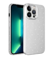 Apple iPhone 12 Pro Kılıf Kamera Korumalı Simli Lüks Işıltılı Silikon (Beyaz)