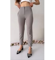 Meşhur Model Pensli Pantolon, Yeni Sezon Likralı Gipeli Kadın Pantolon (Taş)