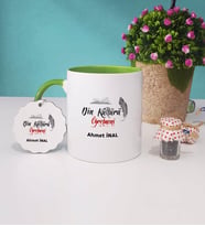 Din Kültürü Öğretmeni Kupa Bardak ve Anahtarlık (Yeşil)