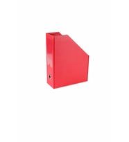 Magazinlik Deri Masa Üstü A4 Organizer File Holder Rainbow Vegan 9x23x30 cm (Kırmızı)